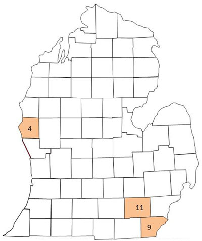 Corn earworm trapping map