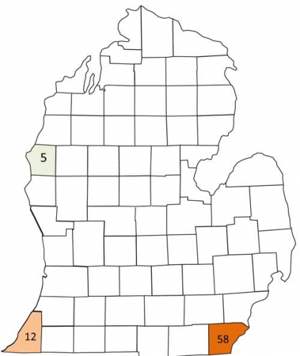 Corn earworm trap map