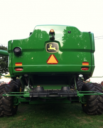 Slow Moving Vehicle sign on farm implement