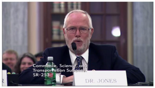 Dr. Mike Jones shown on TV testifying at Congress