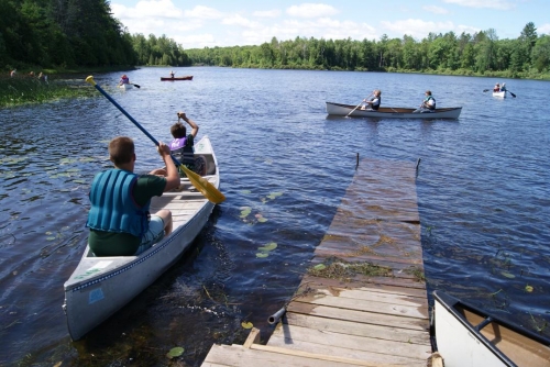 Campers enjoy exploring the outdoors.