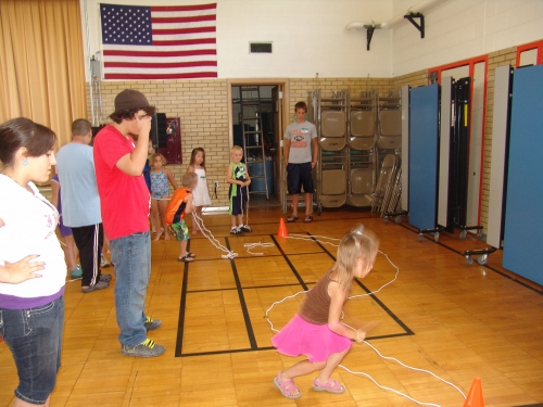 Rachelle Vieau, Nathan Davis and Ethan Stankewitz, three teen leaders in Cheboygan County worked with the children at West Cheboygan Elementary School two days a week last summer to educate them about nutrition and physical activity. The teen leaders were responsible for planning and preparing snacks and activities.