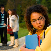 Teen isolated from her peers.