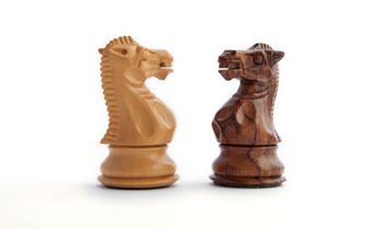 Black and white chess pieces