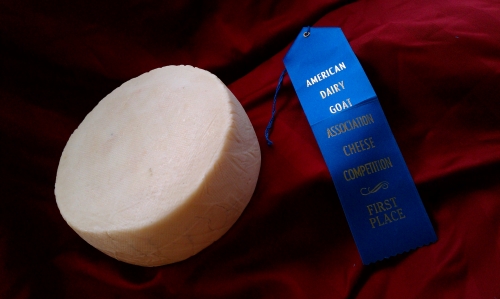 A wheel of Hickory Knoll Farms Creamery's Best in Class Tomme de Charbonnel.