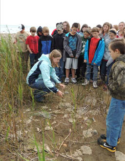 Thunder Bay Jr High students in the field.