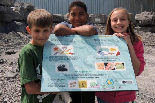 Kids with interpretive sign image.