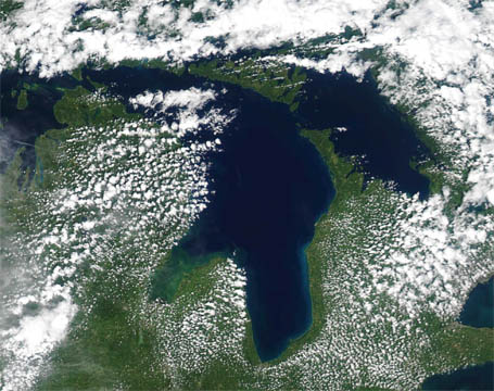 Lake Huron satellite image.