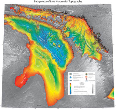 Lake Huron bathmetry image.