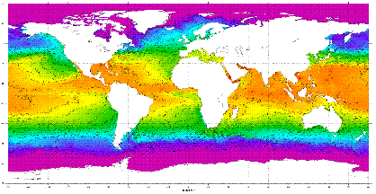 Sea surface temperature map image.