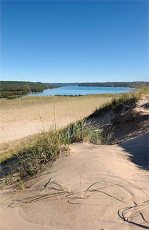 Sleeping Bear Sand Dunes on Lake Michigan.