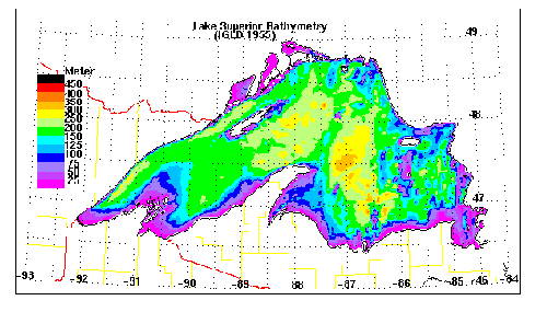 Lake Superior bathymetric image.