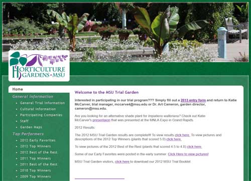 Trial Gardens website