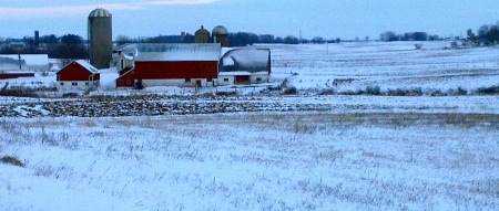 Snow on farm
