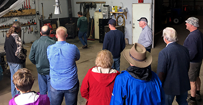 Shop talk during the inaugural grower social event at Fenn Valley. 