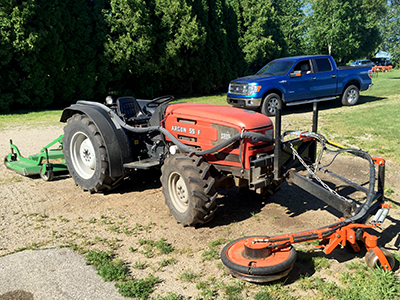 Swing arm mower that we’ll see in action on June 21. Photo by Joe Herman.