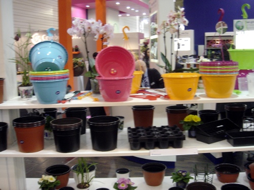 Colorful hanging baskets