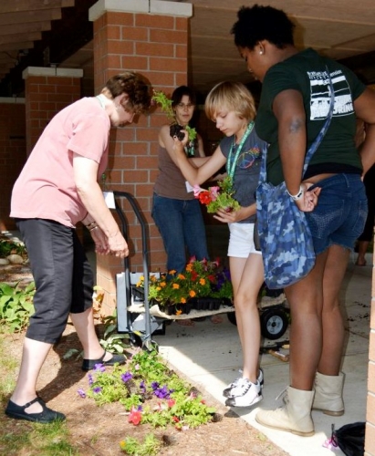 Gardening at 2012 Mentoring Weekend