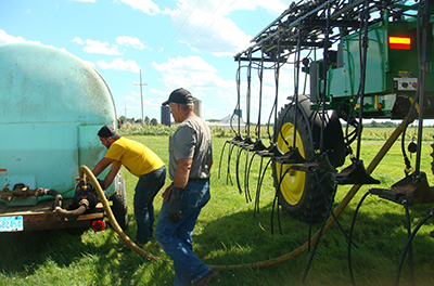 Y-drop system being filled