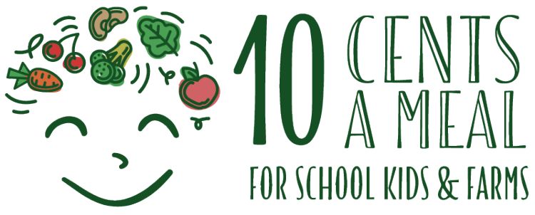 10 Cents a Meal for School Kids and Farms logo.