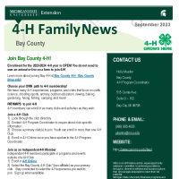 Cover page of 4-H Newsletter for September 2023.