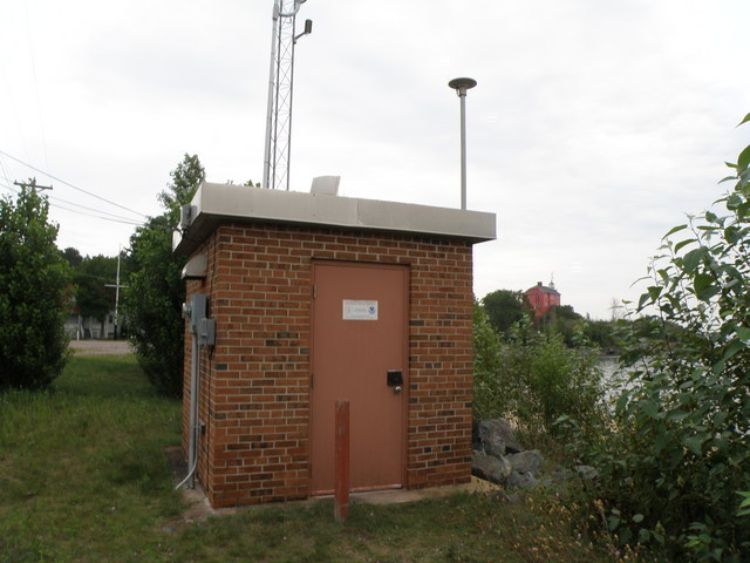 A water level station at Marquette helps measure lake levels. National Ocean Service (NOAA)