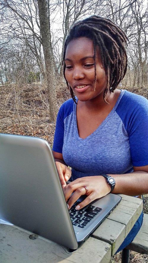 Online platforms make it easier to connect across communities. Pictured: Jess Robinson at The Stewardship Network headquarters in Ann Arbor, MI. Photo credit: Monica Day, MSU