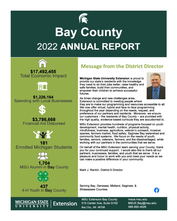 Screenshot of first page of b2022 Annual Report from District Director.