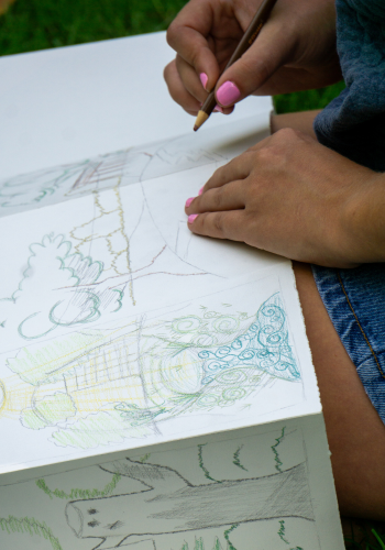 Image of a student's sketch at the LA Sketch Walk.