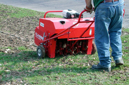 Aerification followed by seeding can be effective for increasingturf density