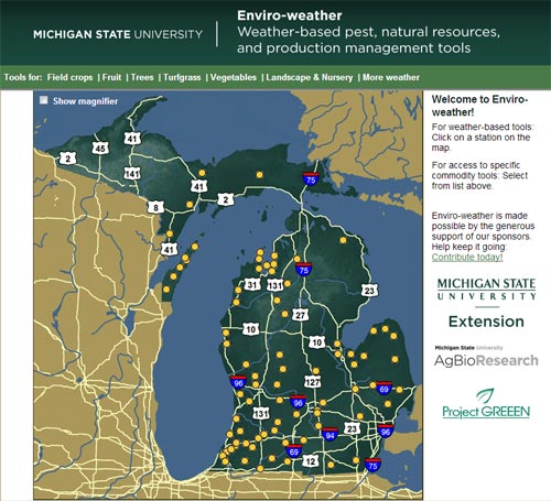 Enviro-weather Map of Michigan